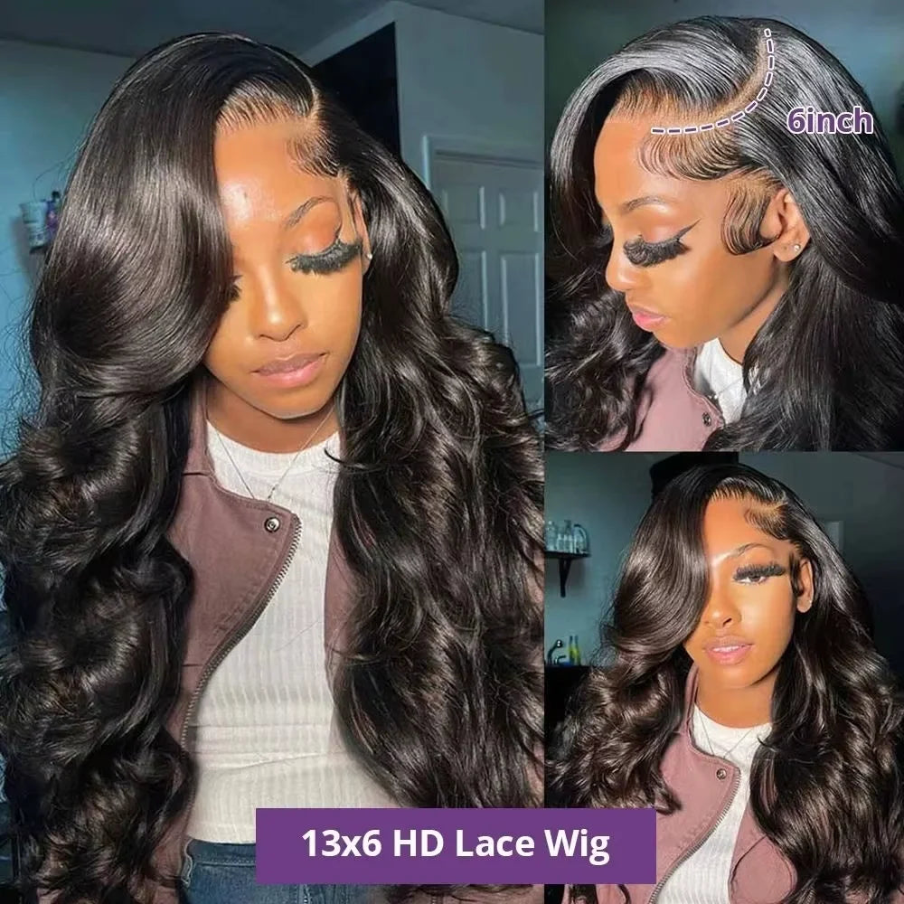 300 Density 30 36 Inch Body Wave Lace Frontal Human Hair Wigs 13x6 13x4 Remy Transparent 5x5 Glueless Wig Lace Front Wig