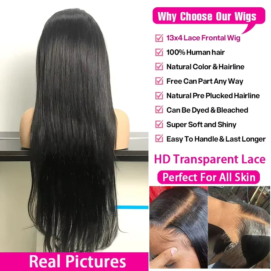 300 Density 30 36 Inch Body Wave Lace Frontal Human Hair Wigs 13x6 13x4 Remy Transparent 5x5 Glueless Wig Lace Front Wig