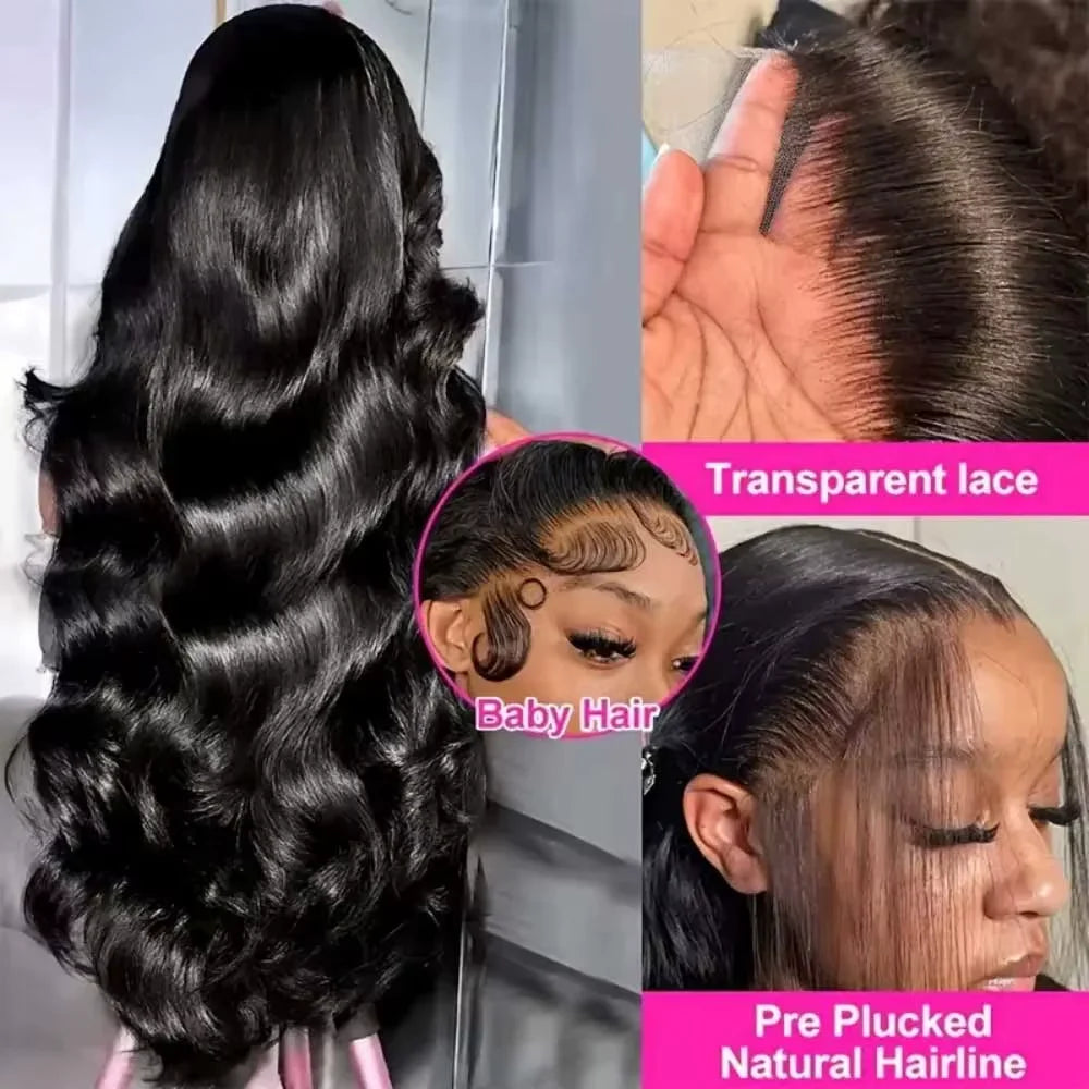 300 Density 30 36 Inch Body Wave Lace Frontal Human Hair Wigs 13x6 13x4 Remy Transparent 5x5 Glueless Wig Lace Front Wig