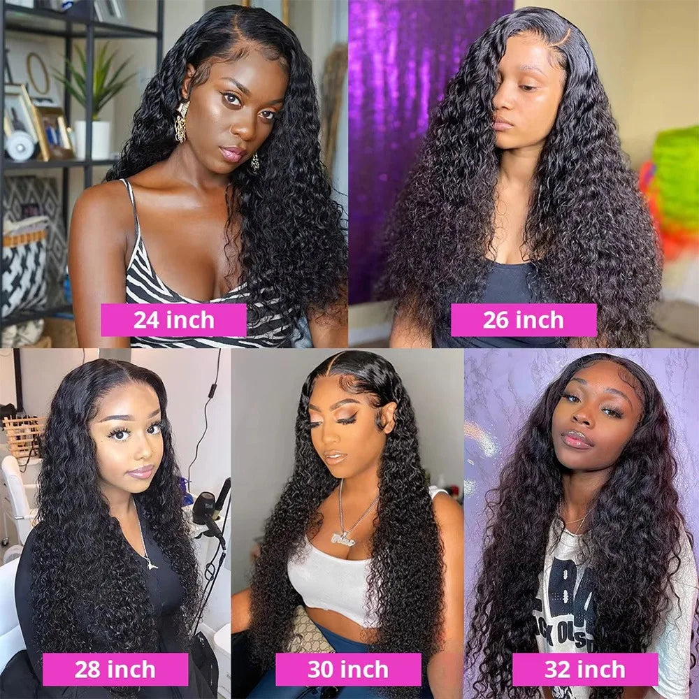 38 40 Inch Deep Wave 13x6 5x5 Lace Front Human Hair Wigs 200% Density Remy 360 Full Lace Frontal Wig Pre Plucked For Black Women