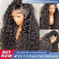 Water Deep Wave 13x6 13x4 Transparent HD Lace Front Curly ≥98% Human Hair Wig 360 Pre Plucked Lace Frontal Wigs For Black Women