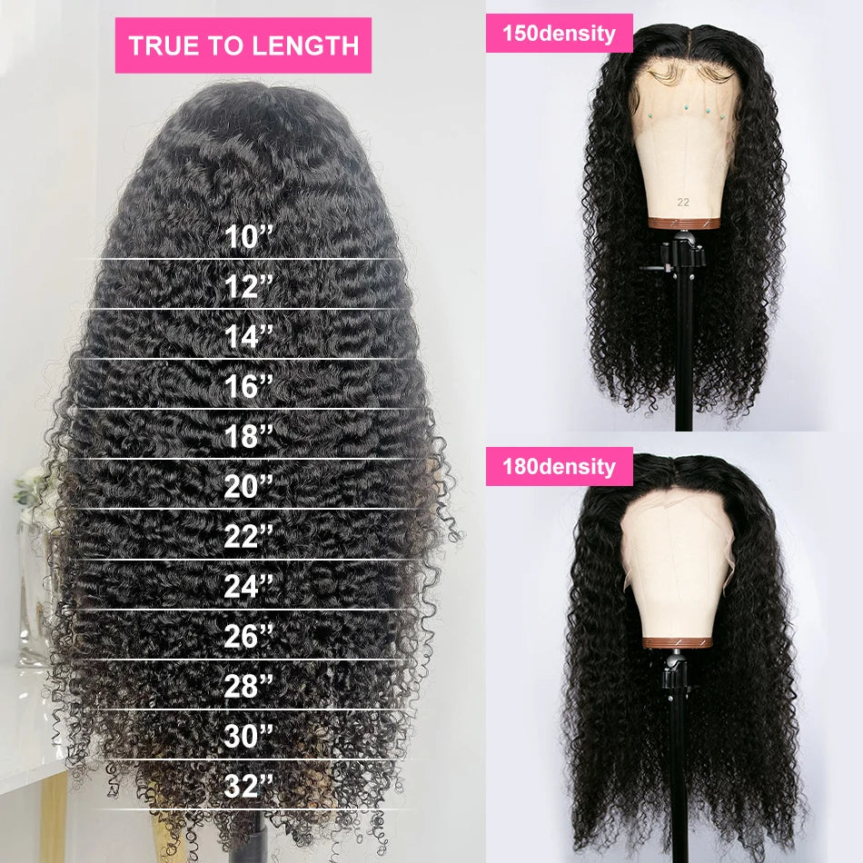 Deep Wave Human Hair Wig 13x6 Hd Lace Frontal Curly Wigs 30 40 Inch 13x4 Loose Water Wave Lace Front Wig For Women 250 Density