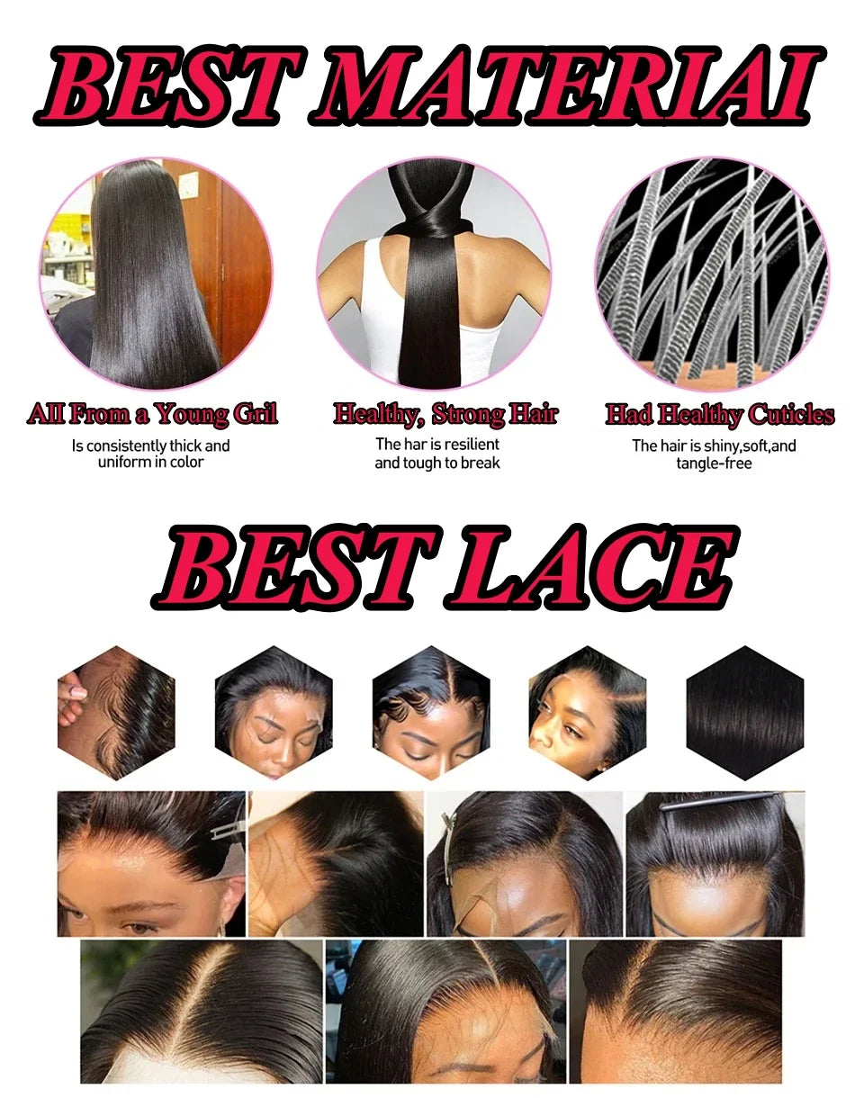 4C Curly Edges Kinky Straight Human Hair Wig 13X4 HD Transarent Lace Frontal Human Hair Wig Wear And Go Glueless Human Hair Wigs