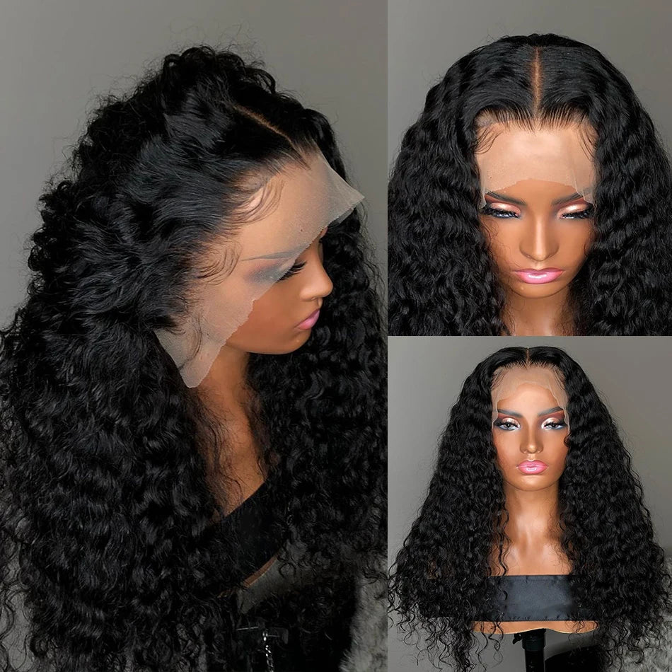 Deep Wave Human Hair Wig 13x6 Hd Lace Frontal Curly Wigs 30 40 Inch 13x4 Loose Water Wave Lace Front Wig For Women 250 Density