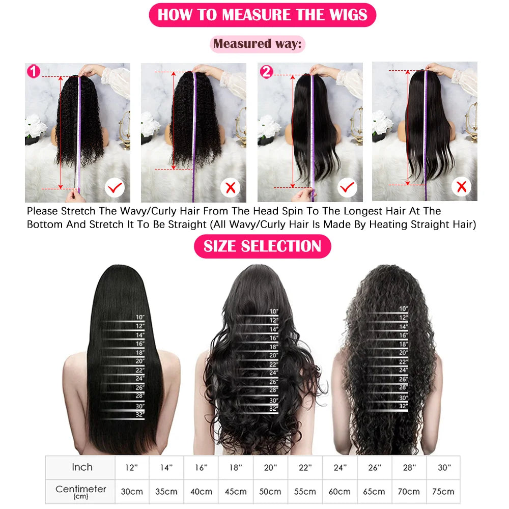 Deep Wave 13x6 HD Transparent Lace Front ≥98% Human Hair Wigs 200% Real Density Curly 13x4 Lace Frontal Wigs Women Wet And Wavy