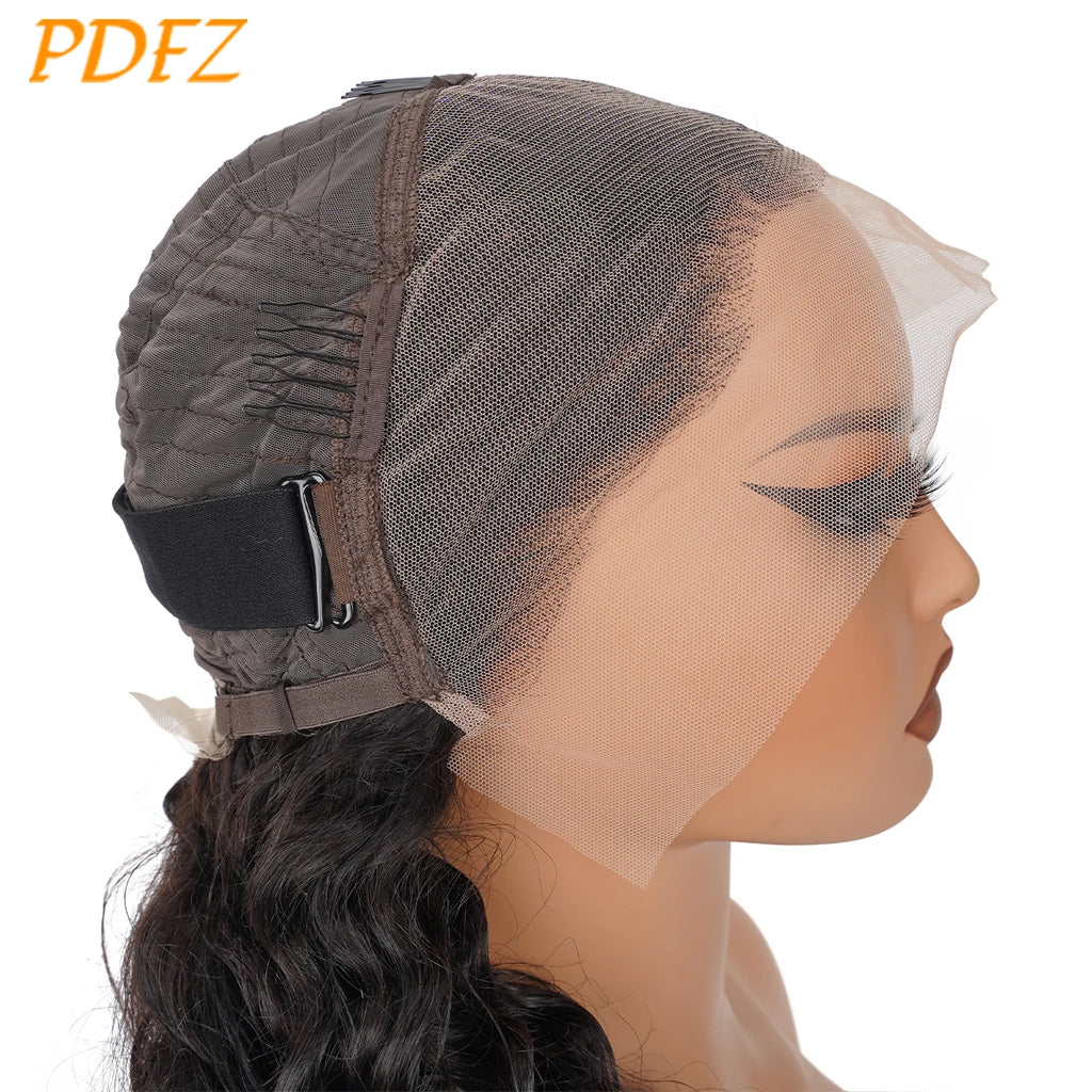 Deep Wave Wigs 13X4 HD Lace Front Human Hair Wig 42 Inch Long Curly Lace Front Human Hair Wig Pre Plucked Human Hair Wigs