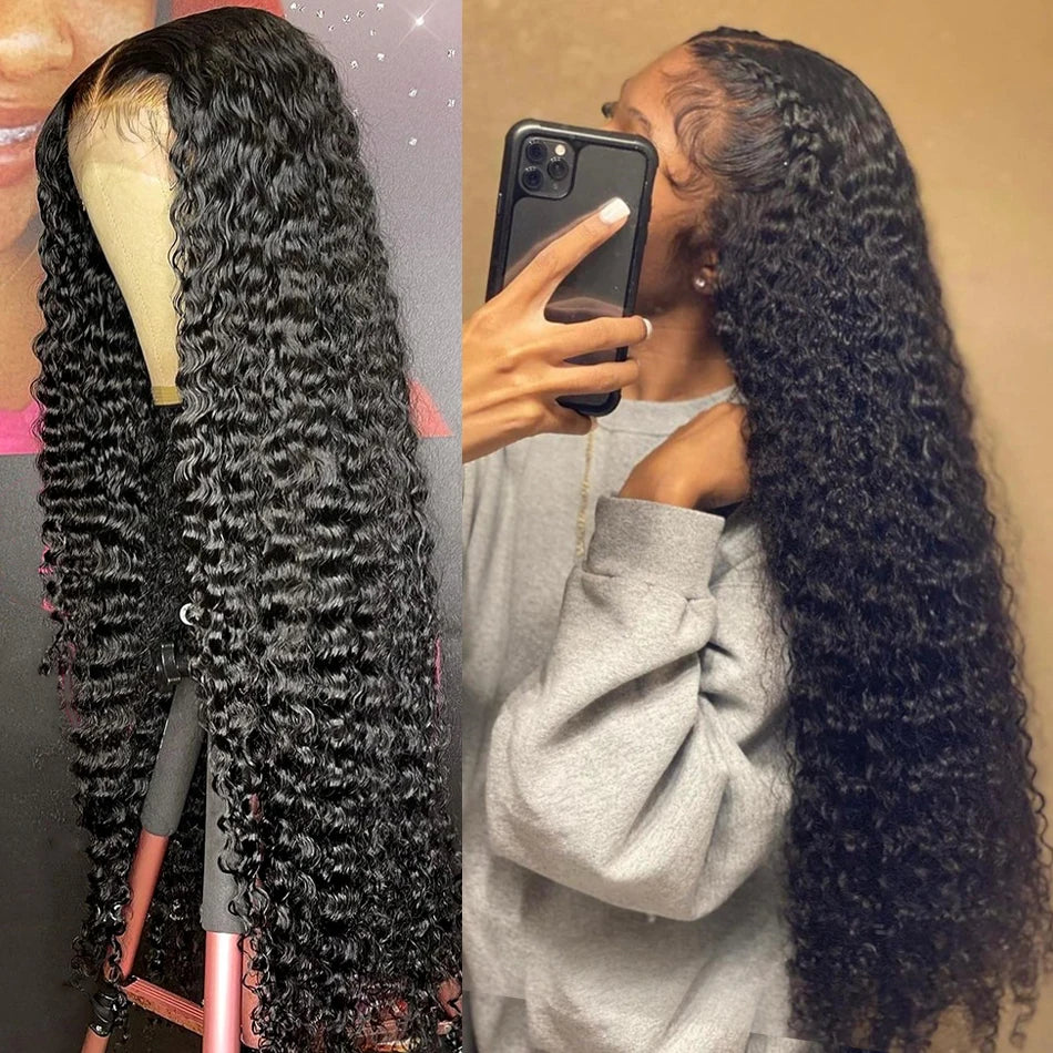 Deep Wave Human Hair Wig 13x6 Hd Lace Frontal Curly Wigs 30 40 Inch 13x4 Loose Water Wave Lace Front Wig For Women 250 Density