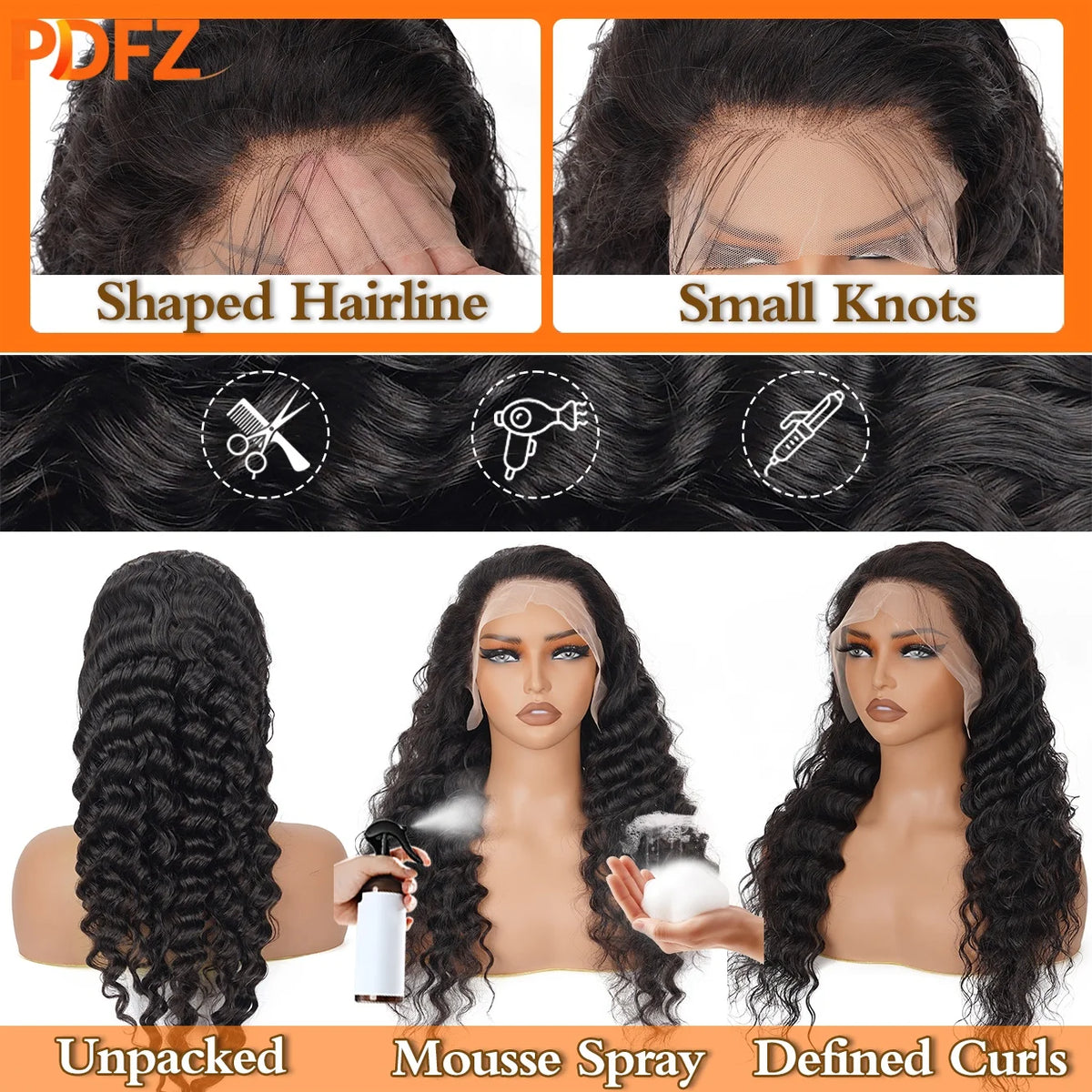 Deep Wave Wigs 13X4 HD Lace Front Human Hair Wig 42 Inch Long Curly Lace Front Human Hair Wig Pre Plucked Human Hair Wigs