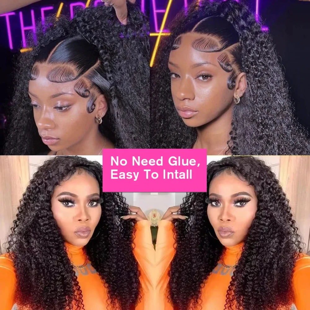 32 Inch Kinky Curly Half Wig Remy Hair 200% Density Machine Remy Human Hair No Leave Out Curly Wigs Upgrade Clip In Half Wigs For Women