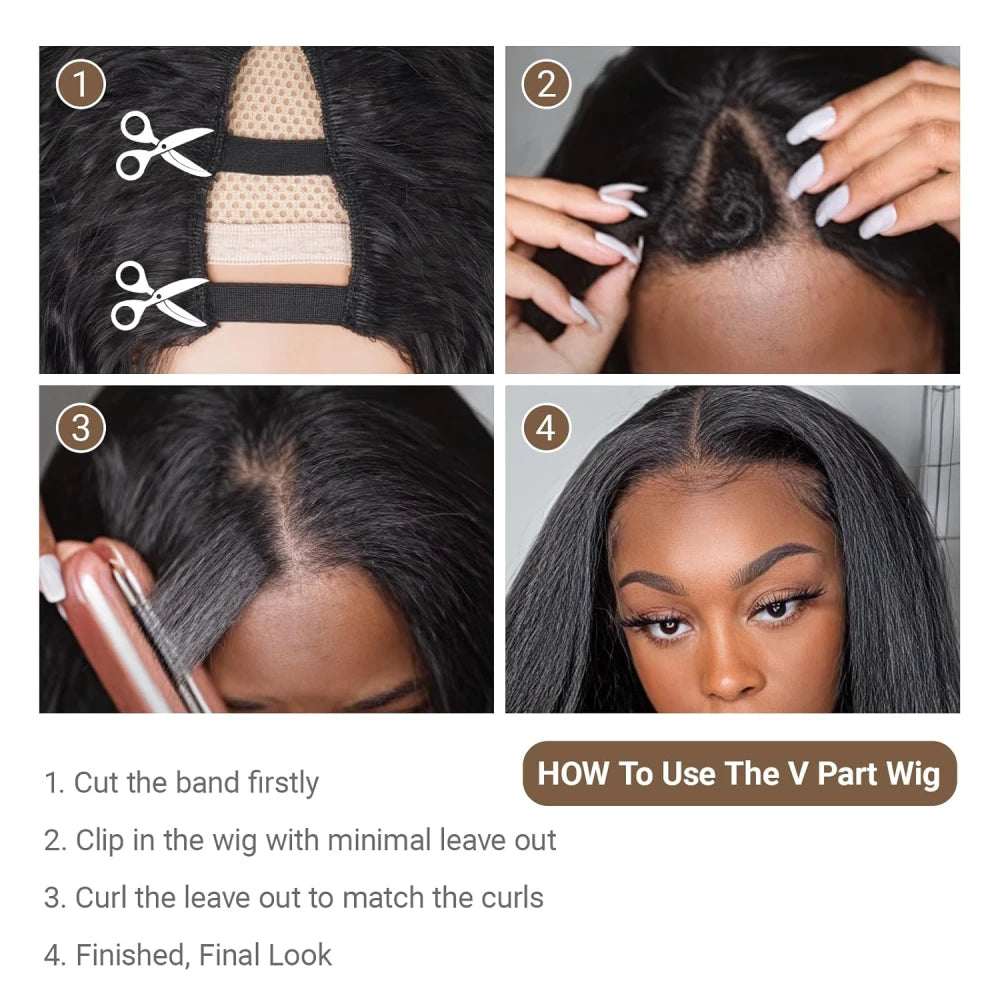 No Leave Out V Part Body Wave Wigs 200% Density Upgrade Machine Brazilian Hair 32 Inches Remy Human Hair Easy Install Natural Hair For Women
