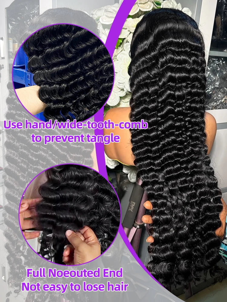 30 40 Inch Loose Deep Wave Human Hair Wig 13x4 13x6 Hd Lace Frontal Wigs For Women 250 Density Lace Front Curly Human Hair Wig