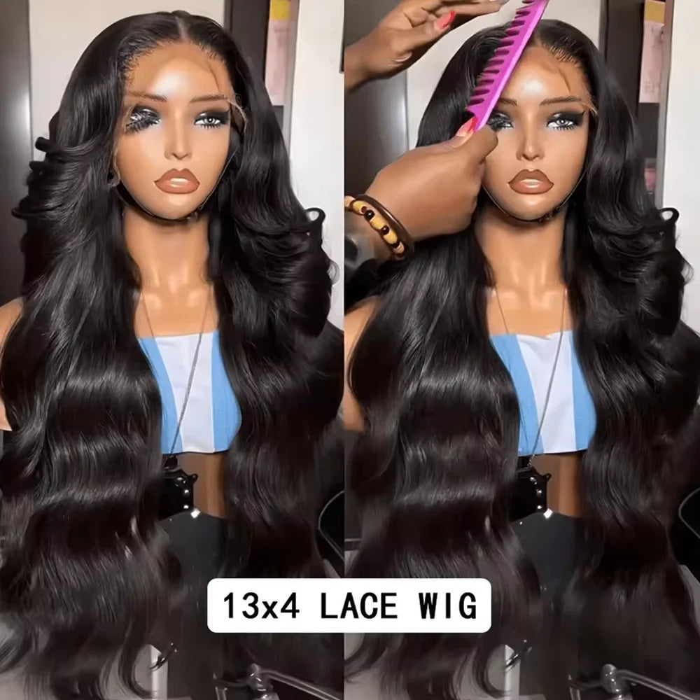 42 Inch 250 Density Body Wave Lace Front Wigs Human Hair 13X4 HD Lace Frontal Wig 13X6 Hd Lace Frontal Wig Pre Plucked for Women