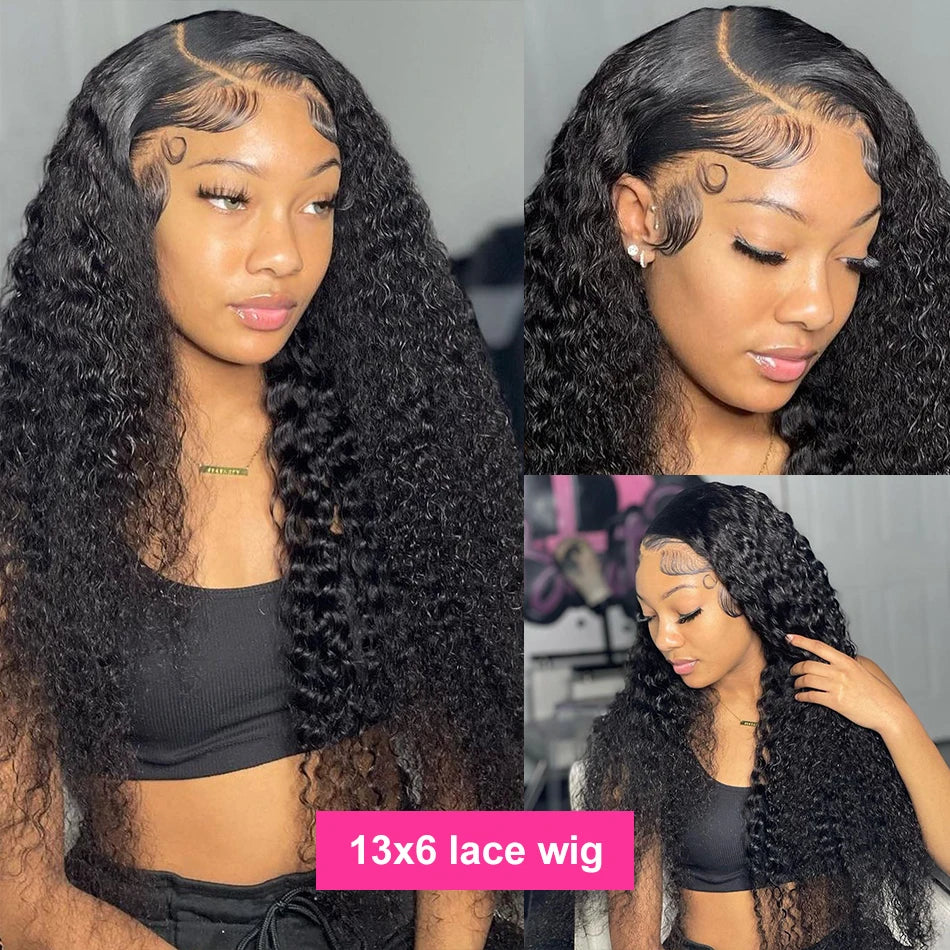 Deep Wave Human Hair Wig 13x6 Hd Lace Frontal Curly Wigs 30 40 Inch 13x4 Loose Water Wave Lace Front Wig For Women 250 Density