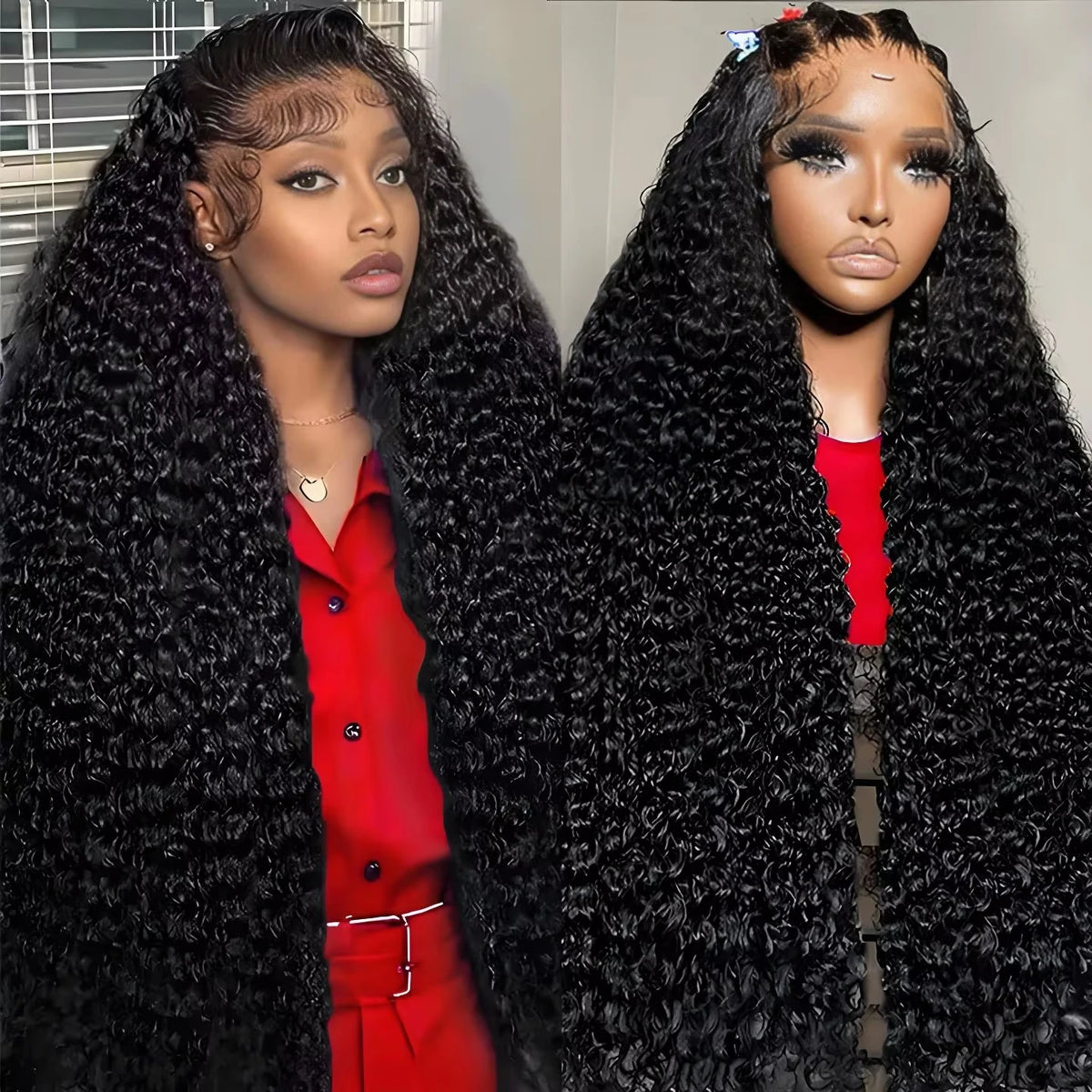 Deep Wave Human Hair Wig 13x6 Hd Lace Frontal Curly Wigs 30 40 Inch 13x4 Loose Water Wave Lace Front Wig For Women 250 Density