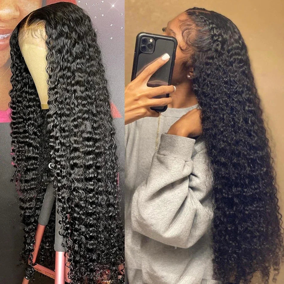 Deep Wave Human Hair Wig 13x6 Hd Lace Frontal Curly Wigs 30 40 Inch 13x4 Loose Water Wave Lace Front Wig For Women 250 Density