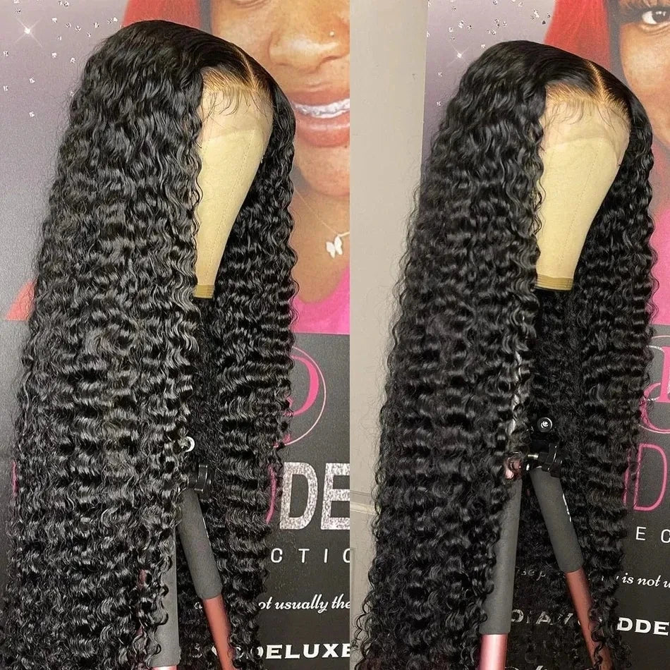 Deep Wave Human Hair Wig 13x6 Hd Lace Frontal Curly Wigs 30 40 Inch 13x4 Loose Water Wave Lace Front Wig For Women 250 Density