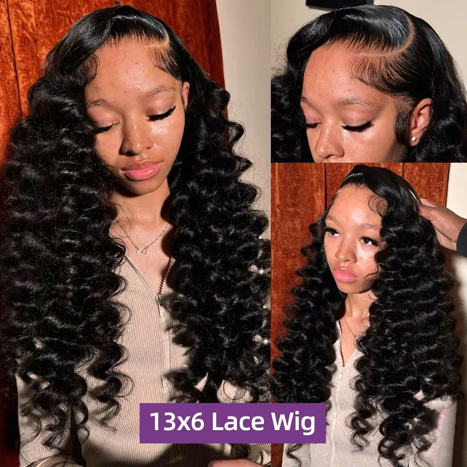 30 40 Inch Loose Deep Wave Human Hair Wig 13x4 13x6 Hd Lace Frontal Wigs For Women 250 Density Lace Front Curly Human Hair Wig