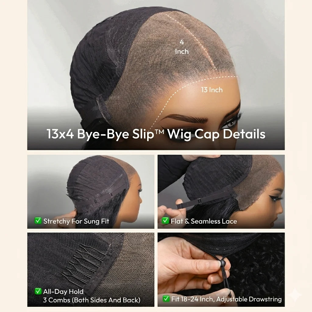 2-In-1 Straight To Water Wave Dream Curl Glueless 100% Human Hair Wig With Drawstring 13x4 13x6 Full HD Lace Frontal Wigs