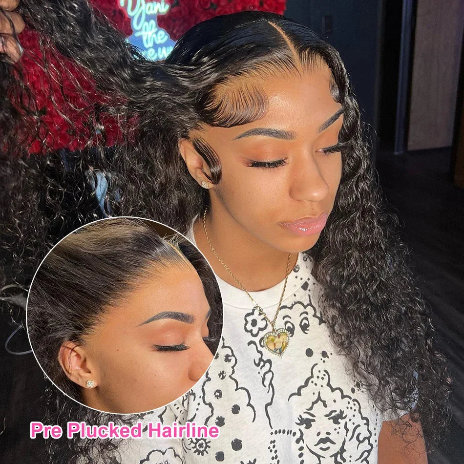 Deep Wave Human Hair Wig 13x6 Hd Lace Frontal Curly Wigs 30 40 Inch 13x4 Loose Water Wave Lace Front Wig For Women 250 Density