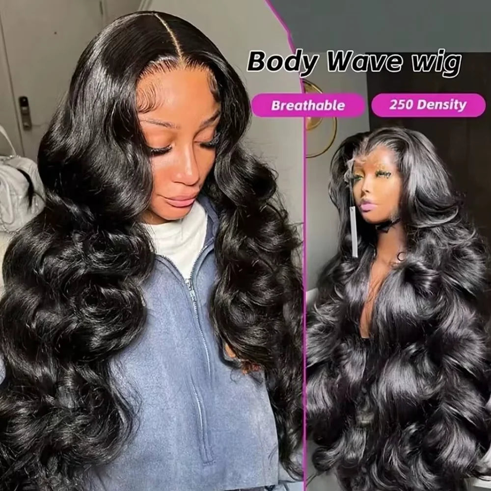 42 Inch 250 Density Body Wave Lace Front Wigs Human Hair 13X4 HD Lace Frontal Wig 13X6 Hd Lace Frontal Wig Pre Plucked for Women