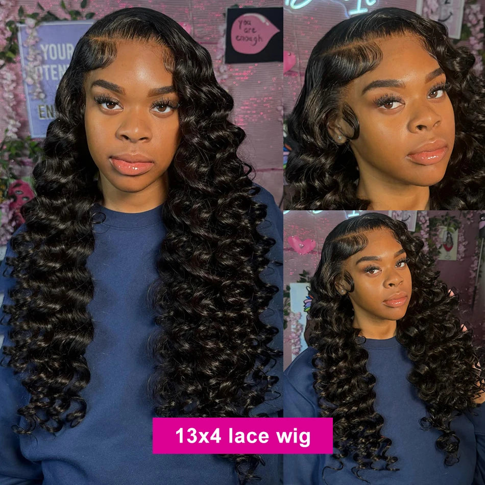 30 40 Inch Loose Deep Wave Human Hair Wig 13x4 13x6 Hd Lace Frontal Wigs For Women 250 Density Lace Front Curly Human Hair Wig