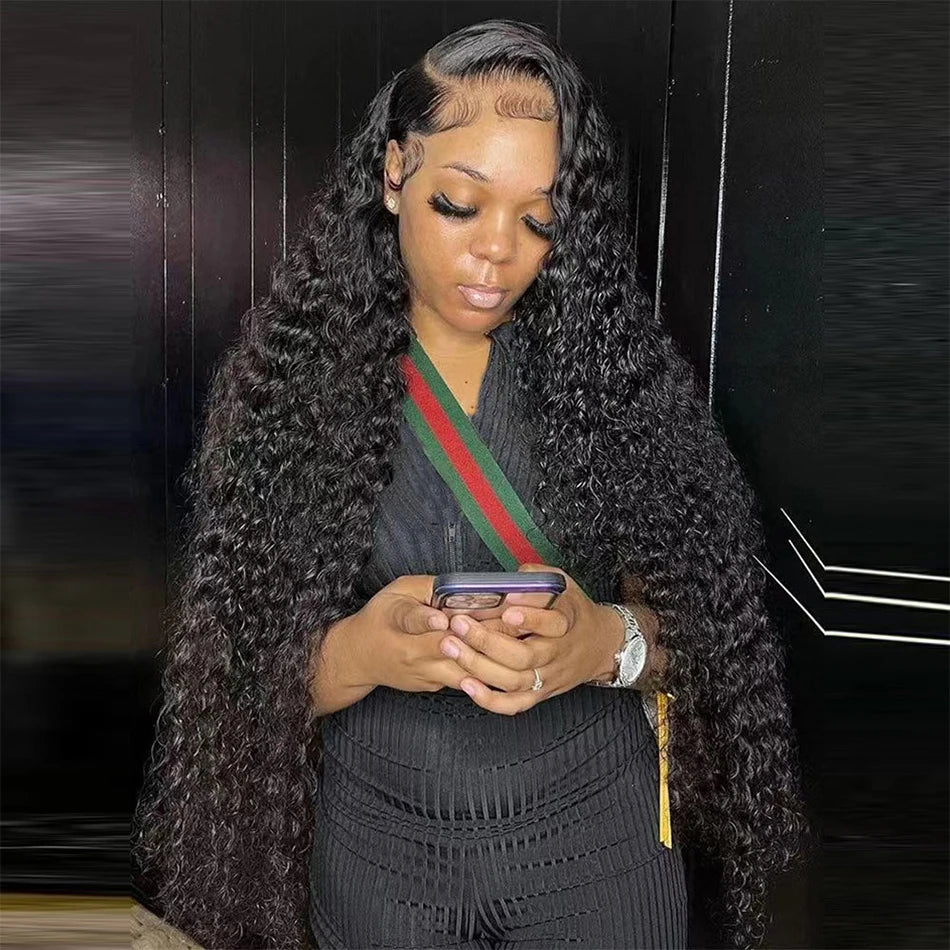42 Inch Curly Wigs Deep Wave Frontal Wig 13x6 Hd Lace Frontal Wig Brazilian Pre Plucked Glueless 13x4 Human Hair Wigs For Women
