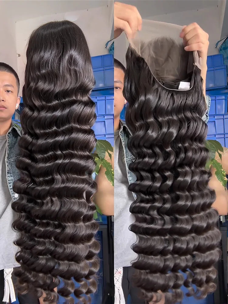 30 40 Inch Loose Deep Wave Human Hair Wig 13x4 13x6 Hd Lace Frontal Wigs For Women 250 Density Lace Front Curly Human Hair Wig