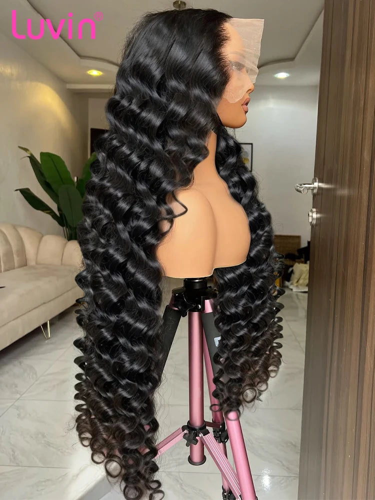 30 40 Inch Loose Deep Wave Human Hair Wig 13x4 13x6 Hd Lace Frontal Wigs For Women 250 Density Lace Front Curly Human Hair Wig