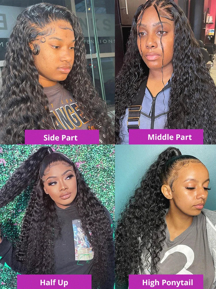 200 Density 40 Inch 13x6 Deep Wave Hd Lace Frontal Wigs Human Hair Curly Wigs Water Wave 13x4 Lace Front Wig For Black Women Wig
