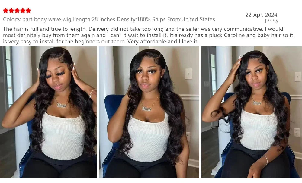 No Leave Out V Part Body Wave Wigs 200% Density Upgrade Machine Brazilian Hair 32 Inches Remy Human Hair Easy Install Natural Hair For Women