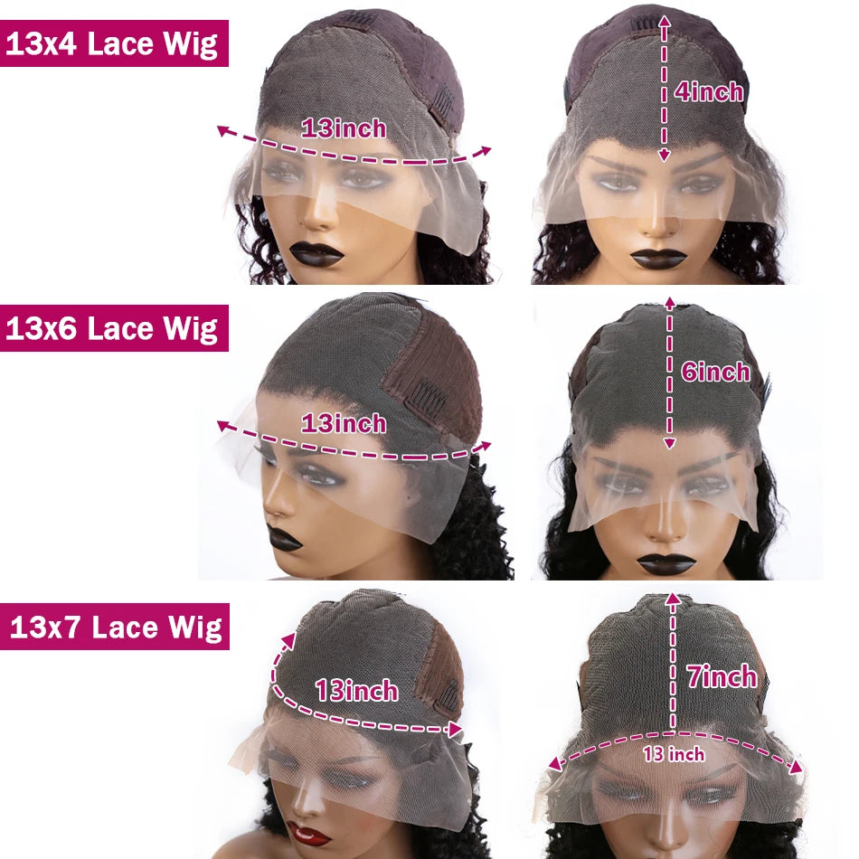 30 40 Inch Loose Deep Wave Human Hair Wig 13x4 13x6 Hd Lace Frontal Wigs For Women 250 Density Lace Front Curly Human Hair Wig