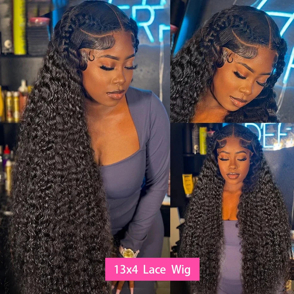 200 Density 40 Inch 13x6 Deep Wave Hd Lace Frontal Wigs Human Hair Curly Wigs Water Wave 13x4 Lace Front Wig For Black Women Wig