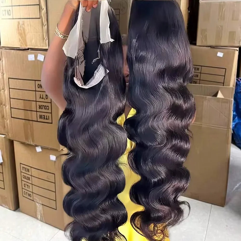 42 Inch 250 Density Body Wave Lace Front Wigs Human Hair 13X4 HD Lace Frontal Wig 13X6 Hd Lace Frontal Wig Pre Plucked for Women