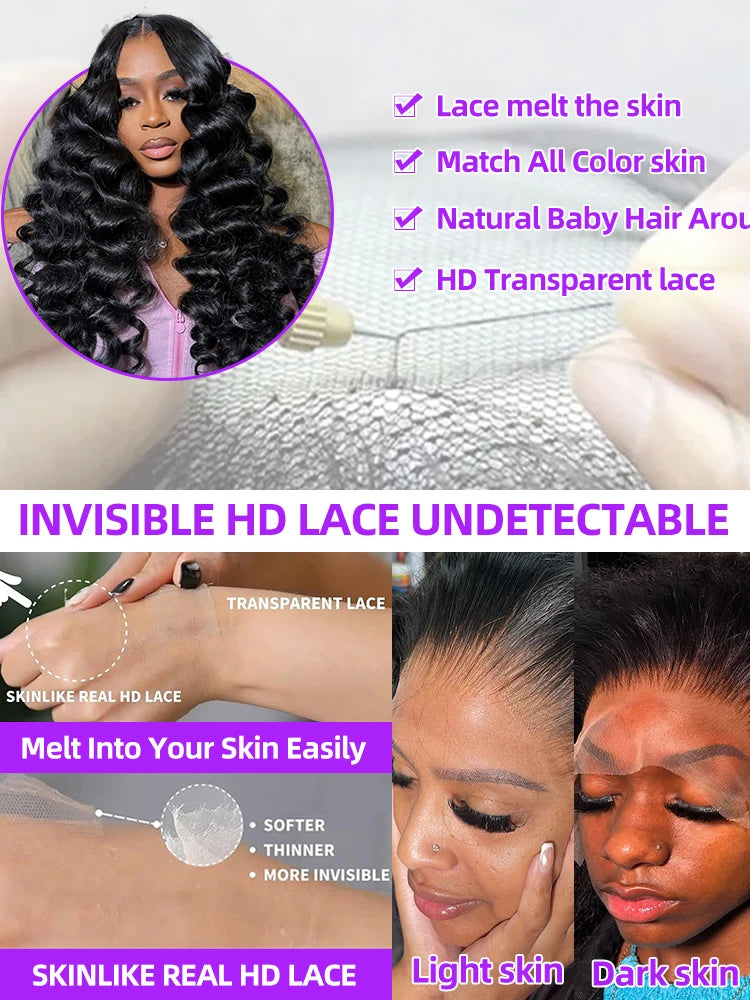 30 40 Inch Loose Deep Wave Human Hair Wig 13x4 13x6 Hd Lace Frontal Wigs For Women 250 Density Lace Front Curly Human Hair Wig