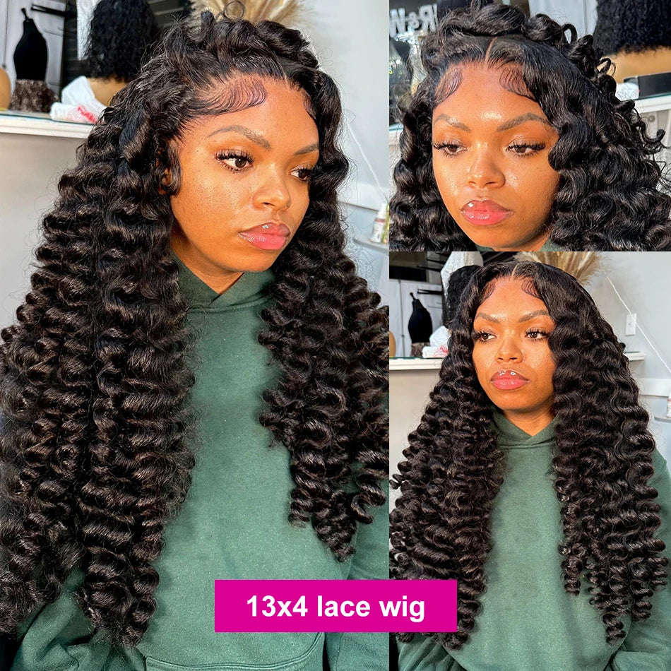 30 40 Inch Loose Deep Wave Human Hair Wig 13x4 13x6 Hd Lace Frontal Wigs For Women 250 Density Lace Front Curly Human Hair Wig