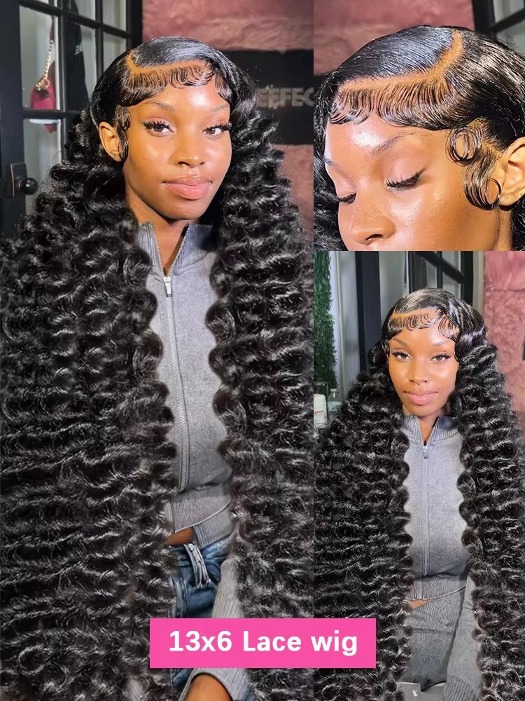 30 40 Inch Loose Deep Wave Human Hair Wig 13x4 13x6 Hd Lace Frontal Wigs For Women 250 Density Lace Front Curly Human Hair Wig