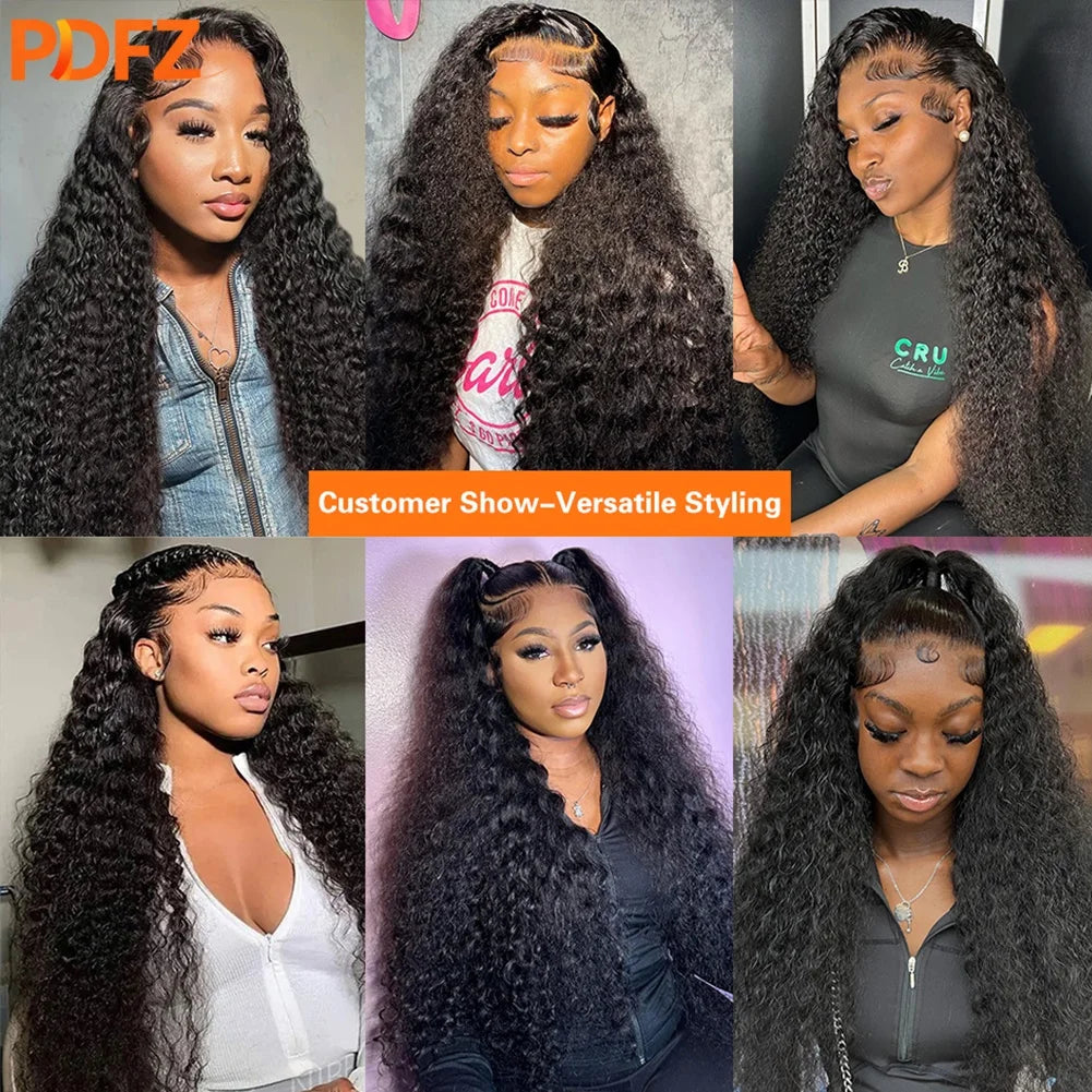 Deep Wave Wigs 13X4 HD Lace Front Human Hair Wig Curly Lace Front Human Hair Wig Pre Plucked Human Hair Wigs Long Human Hair Wig