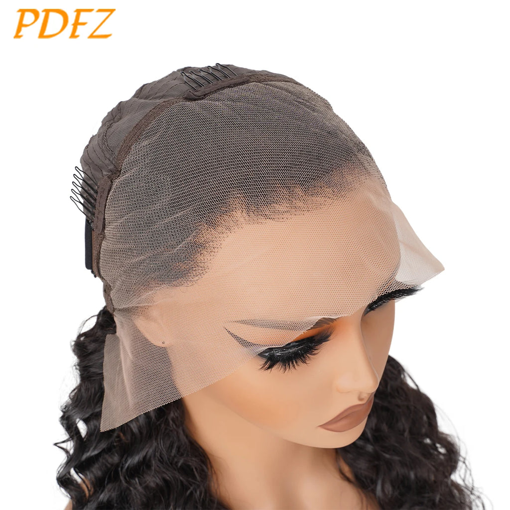 Deep Wave Wigs 13X4 HD Lace Front Human Hair Wig Curly Lace Front Human Hair Wig Pre Plucked Human Hair Wigs Long Human Hair Wig