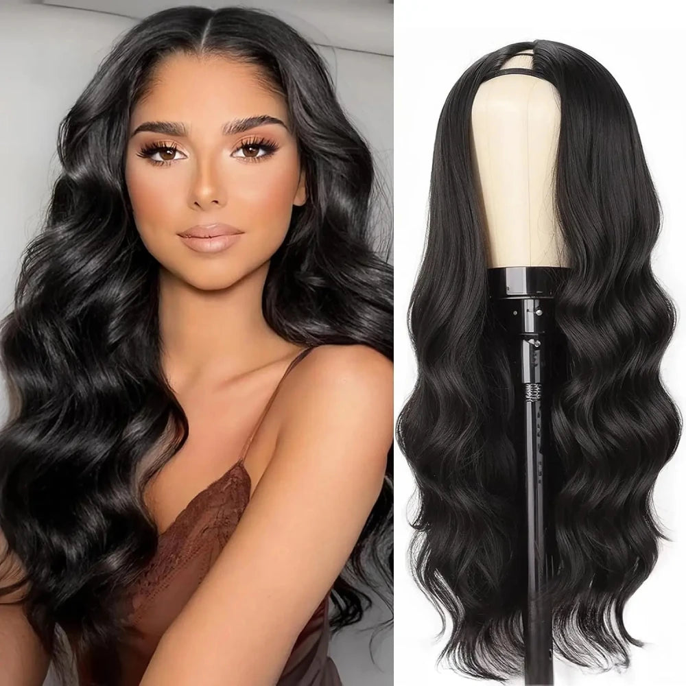 No Leave Out V Part Body Wave Wigs 200% Density Upgrade Machine Brazilian Hair 32 Inches Remy Human Hair Easy Install Natural Hair For Women