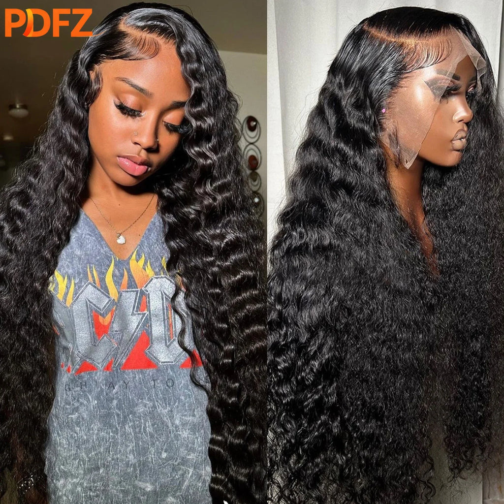 Deep Wave Wigs 13X4 HD Lace Front Human Hair Wig Curly Lace Front Human Hair Wig Pre Plucked Human Hair Wigs Long Human Hair Wig