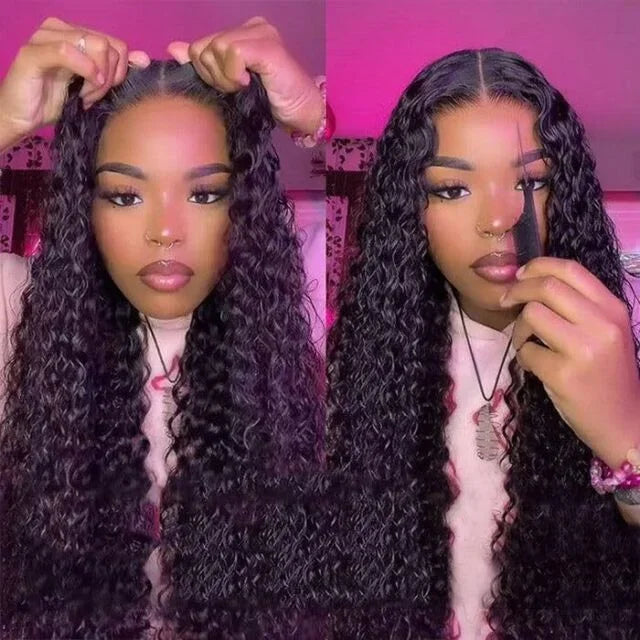 13x6 Hd Glueless Wear And Go Water Wave Wig Human Hair For Women 7x5 Frontal Curly Lace Front Wigs On Clearance Sale 250 Density