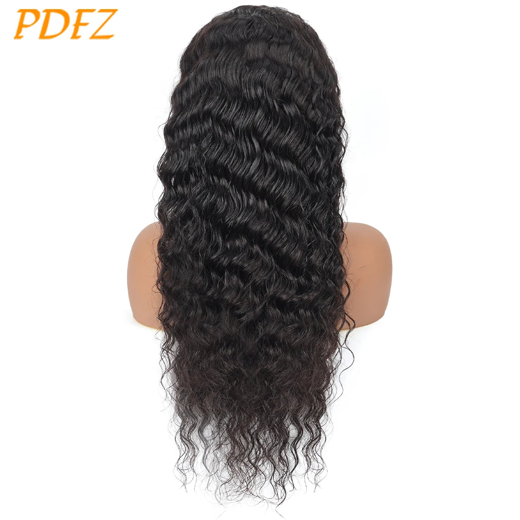 Deep Wave Wigs 13X4 HD Lace Front Human Hair Wig 42 Inch Long Curly Lace Front Human Hair Wig Pre Plucked Human Hair Wigs