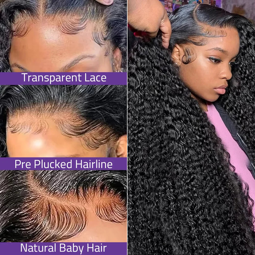 38 40 Inch Deep Wave 13x6 5x5 Lace Front Human Hair Wigs 200% Density Remy 360 Full Lace Frontal Wig Pre Plucked For Black Women