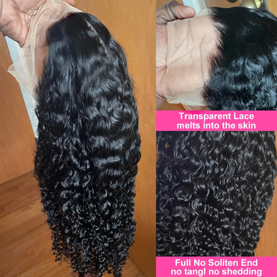Deep Wave Human Hair Wig 13x6 Hd Lace Frontal Curly Wigs 30 40 Inch 13x4 Loose Water Wave Lace Front Wig For Women 250 Density