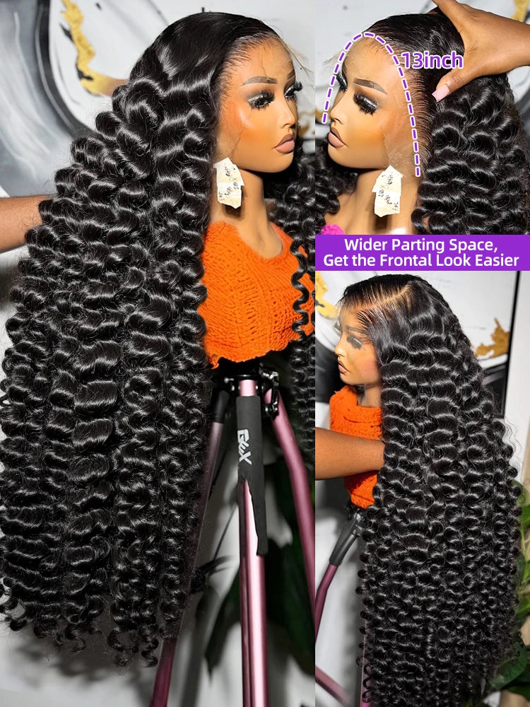 30 40 Inch Loose Deep Wave Human Hair Wig 13x4 13x6 Hd Lace Frontal Wigs For Women 250 Density Lace Front Curly Human Hair Wig