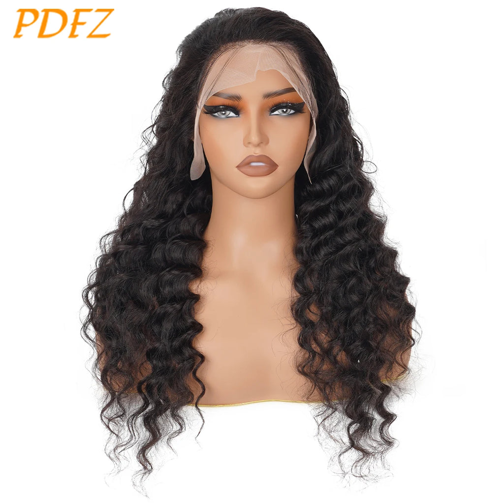 Deep Wave Wigs 13X4 HD Lace Front Human Hair Wig Curly Lace Front Human Hair Wig Pre Plucked Human Hair Wigs Long Human Hair Wig