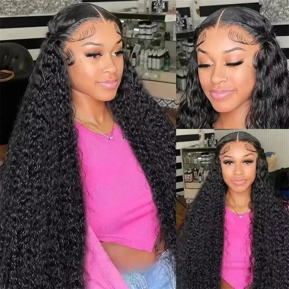 38 40 Inch Deep Wave 13x6 5x5 Lace Front Human Hair Wigs 200% Density Remy 360 Full Lace Frontal Wig Pre Plucked For Black Women